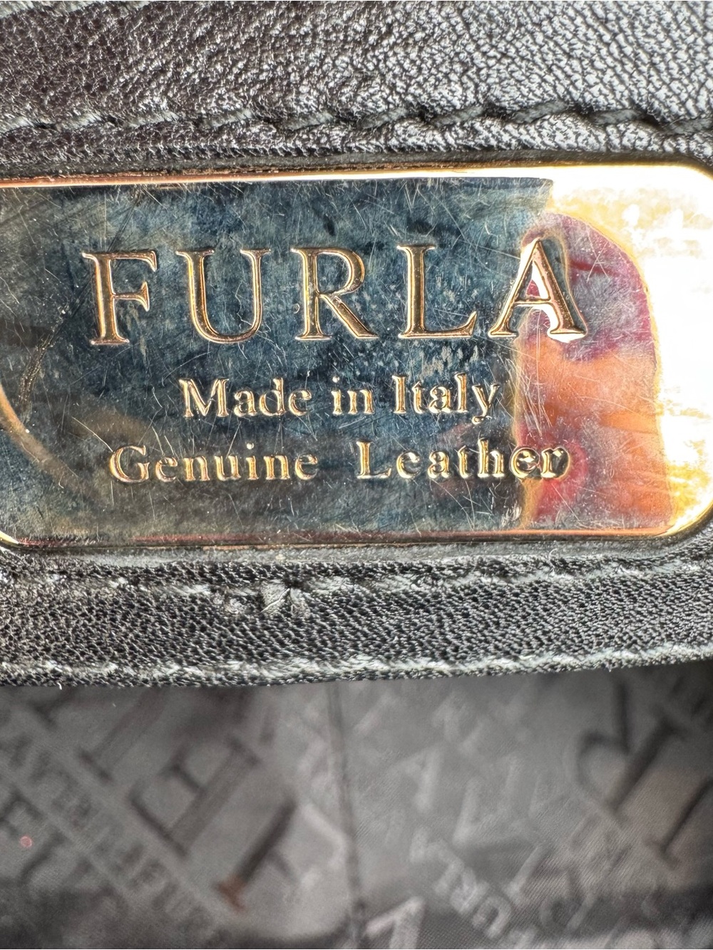 Furla Black Grained Leather Shoulder Bag - Picture 8 of 9